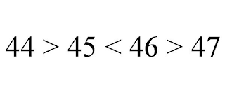 44 > 45 < 46 > 47