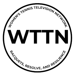 WOMEN'S TENNIS TELEVISION NETWORK WTTN RACQUET, RESOLVE, AND RESILIANCE trademark