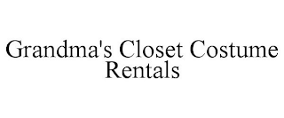 GRANDMA'S CLOSET COSTUME RENTALS