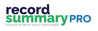RECORD SUMMARY PRO POWERED BY MERLIN SEARCH TECHNOLOGIES