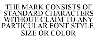 THE MARK CONSISTS OF STANDARD CHARACTERS WITHOUT CLAIM TO ANY PARTICULAR FONT STYLE, SIZE OR COLOR