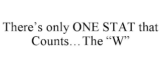 THERE'S ONLY ONE STAT THAT COUNTS...THE "W"