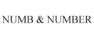 NUMB & NUMBER
