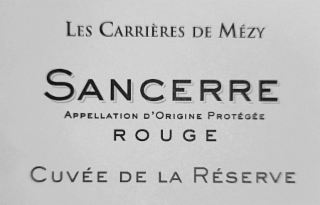 LES CARRIÈRES DE MÈZY SANCERRE APPELLATION D'ORIGINE PROTÈGÈE ROUGE CUVÈE DE LA RÈSERVE