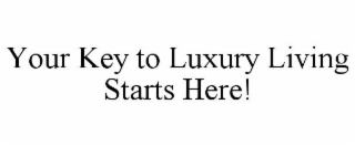 YOUR KEY TO LUXURY LIVING STARTS HERE!