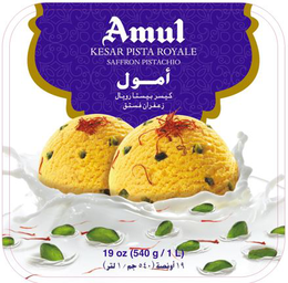 AMUL KESAR PISTA ROYALE SAFFRON PISTACHIO 19 OZ (540 G / 1 L)