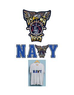 NAVY    VARIOUS CLASS CRESTS  PROPRIETARY ARTWORK FOR "V" IN NAVY
