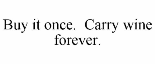 BUY IT ONCE.  CARRY WINE FOREVER.