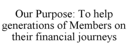 OUR PURPOSE: TO HELP GENERATIONS OF MEMBERS ON THEIR FINANCIAL JOURNEYS