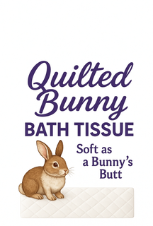 QUILTED BUNNY,  BATH TISSUE ,SOFT AS A BUNNY'S BUTT
