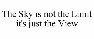 THE SKY IS NOT THE LIMIT IT'S JUST THE VIEW
