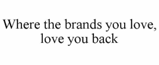 WHERE THE BRANDS YOU LOVE, LOVE YOU BACK trademark