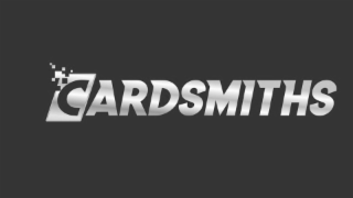 A STYLIZATION OF THE WORD CARDSMITHS WHERE THE LETTER C HAS A PIXILATION GOING OUTSIDE OF THE BOX AROUND THE LETTER C; LEAVING A NEGATIVE SPACE WITHIN THE BOX MIRRORING THE PIXILATION THAT APPEARS OUTSIDE OF THE BOX.