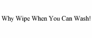 WHY WIPE WHEN YOU CAN WASH!