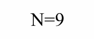 N=9