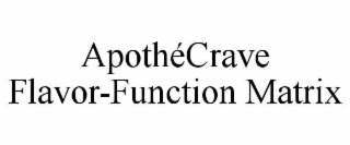 APOTHÉCRAVE FLAVOR-FUNCTION MATRIX