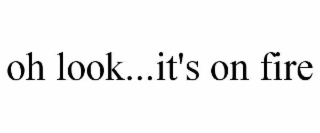 OH LOOK...IT'S ON FIRE