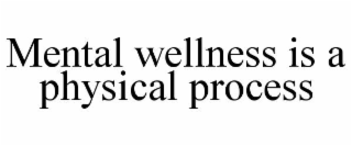 MENTAL WELLNESS IS A PHYSICAL PROCESS