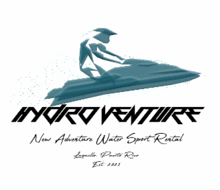 HYDROVENTURE NEW ADVENTURE WATER SPORT RENTAL LUQUILLO. PUERTO RICO EST. 2021 trademark