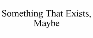SOMETHING THAT EXISTS, MAYBE