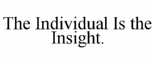 THE INDIVIDUAL IS THE INSIGHT.