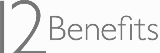 THE MARK CONSISTS OF THE STYLIZED WORDS "12 BENEFITS". THE NUMBER "12" APPEARS LARGER AND TO THE LEFT OF "BENEFITS", WHICH HAS A CAPITAL "B" AND LOWER CASE LETTERS IN THE REMAINING NAME.