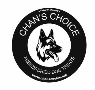 VETERAN OWNED CHAN'S CHOICE FREEZE-DRIED DOG TREATS WWW.CHANSCHOICE.ORG