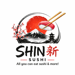 SHIN, SUSHI, ALL YOU CAN EAT SUSHI &amp; MORE! trademark