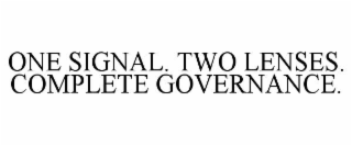 ONE SIGNAL. TWO LENSES. COMPLETE GOVERNANCE.