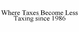 WHERE TAXES BECOME LESS TAXING SINCE 1986