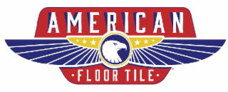 AMERICAN FLOOR TILE WITH WHITE DOTS EITHER SIDE OF THE WORDS FLOOR TILE.