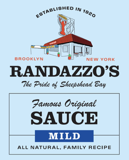 BROOKLYN RANDAZZO'S ESTABLISHED IN 1920 THE PRIDE OF SHEEPSHEAD BAY ALL NATURAL, FAMILY RECIPE FAMOUS ORIGINAL SAUCE MILD NEW YORK CLAM BAR