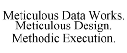 METICULOUS DATA WORKS. METICULOUS DESIGN. METHODIC EXECUTION.