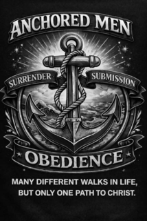 ANCHORED MEN SUBMISSION SURRENDER OBEDIENCE MANY DIFFERENT WALKS IN LIFE, BUT ONLY ONE PATH TO CHRIST.