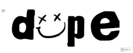 DOPE   (SMILE WITH XX FOR EYES IN PLACE OF THE O)
