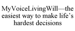 MYVOICELIVINGWILL—THE EASIEST WAY TO MAKE LIFE’S HARDEST DECISIONS