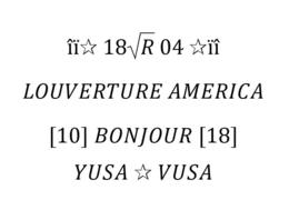 18 VR 04 LOUVERTURE AMERICA [10] BONJOUR [18] YUSA *  VUSA