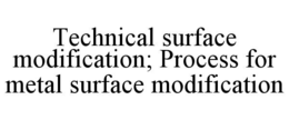 TECHNICAL SURFACE MODIFICATION; PROCESS FOR METAL SURFACE MODIFICATION