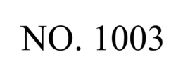 NO. 1003